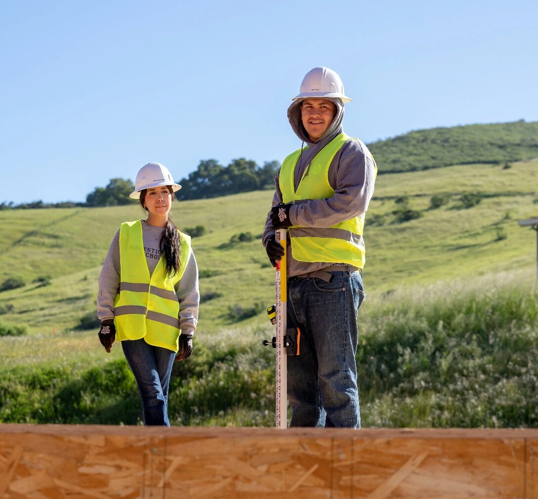 Student working in Construction